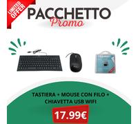 Pacchetto Promo - Mouse+tastiera con filo e Chiavetta usb wifi