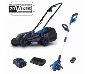 Pacchetto rasaerba BC-MP320-X da 32 cm + bordatore 2 in 1 C-LT300-X - SCHEPPACH 20V IXES + 2 batterie da 4 Ah + caricabatterie