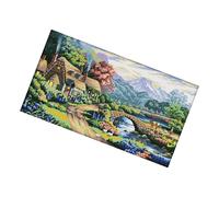 Pacchetto Ricamo Kit Punto Croce Stampato - Paesaggio Rurale 11CT