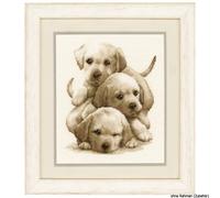 Pacchetto ricamo Vervaco contatore modello "Cuccioli di Labrador