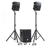 Pacchetto Sono DJ Completo BM Bmsonic BMS-12-ARRAY-BT, 1000 W, Altoparlanti satellitari, Subwoofer 31 cm USB/Bluetooth, Supporti Cavi