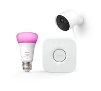Pacchetto: Telecamera cablata Hue Secure + Hue White & Color Ambiance E27 + Hue Bridge