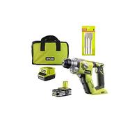 Pacchetto trapano a percussione RYOBI 18V OnePlus RYOBI - 1 batteria LithiumPlus 2,5Ah - Kit 3 scalpelli SDS+ - RAKSPC03