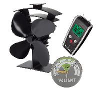 Ventilatore per stufa Valiant Premium IV, misuratore di umidità e termometro ...