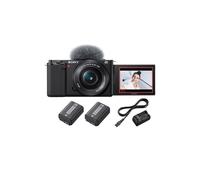 Pacchetto Vlogging ibrido ZV-E10 di Sony con obiettivo E PZ 16-50 mm f/3,5-5,6 OSS, batteria supplementare e caricabatteria - Nouvo