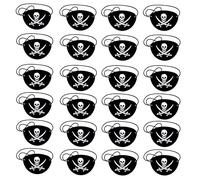 Pacchi Benda per Occhi Pirata,24 PCS Benda sull'occhio con Teschio Regolabile in Feltro Strabismo dell'Occhio Halloween Benda sull'occhio Nera per Adulti Bambini Festa in Maschera Travestimento