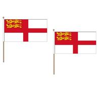 PACCO 10 BANDIERE ISOLA DI SARK 45x30cm con asta di legno - BANDIERA DI SARK - GUERNSEY 30 x 45 cm - AZ FLAG