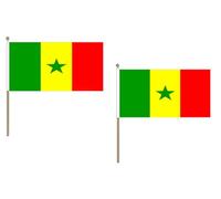 PACCO 10 BANDIERE SENEGAL 45x30cm con asta di legno - BANDIERA SENEGALESE 30 x 45 cm - AZ FLAG