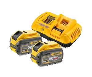Pacco 2 Batterie XR FLEXVOLT 18V/54V 12Ah/4Ah Li-Ion + Caricatore Veloce DEWALT