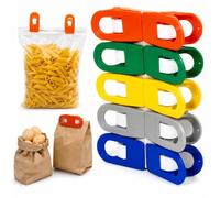 Pacco 20 Pinze Chiudi Pacco Biscotti Pasta Crackers Patatine, Clip Alta Qualità, Sacchetti Buste Pacchetti Alimentari Conserva Cibi Freschi Chiusura No Umidità Mollette Plastica Cucina (MULTICOLOR)