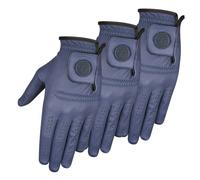 Pacco 3 SG Uomo Verniciato Cabretta pelle Golf Guanti 5 Colori Nero Grigio Blu
