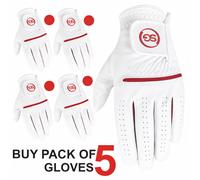 Pacco 5 SG Uomo Tutti Tempo Golf Guanti IN Pelle Cabretta Palma Toppa E Thumb