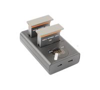 Pacco batteria AB1 da 2 pezzi + caricabatterie USB LCD, compatibile con DJI, videocamera sportiva d'azione(2 Battery 1 Charger)