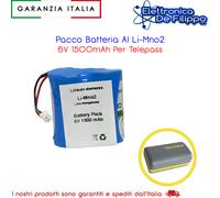 Pacco Batteria Al Li-Mno2 6V 1500mAh Per Telepass