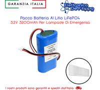 Pacco Batteria Al Litio LiFePO4 3,2V 3200mAh Per Lampade Di Emergenza Beghelli