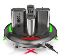 Pacco batteria ricaricabile per controller Xbox Series X, 4 x 3600 mWh (4 x 1500 mAh) Xbox One controller batteria con caricabatterie