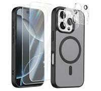 Pacco Custodia per iPhone 16 Pro 2 Vetri Temperati e 2 Protezioni Fotocamera