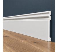 pacco da 100ML di Battiscopa RESISTO in polimeri extracompatti mod. ARISTOCRATICO Bianco mis. 200x15mm