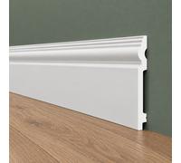 pacco da 100ML di Battiscopa RESISTO in polimeri extracompatti mod. SFORZESCO Bianco mis. 170x15mm