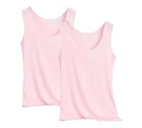 Pacco da 2 Canotta Donna Spalla Larga Tank Top Senza Maniche Basic Aderente Sottogiacca Maglietta T-Shirt Morbido Delle Canottiere Canottiera Donna Elasticizzata Traspirante Per Jogging Yoga Fitness