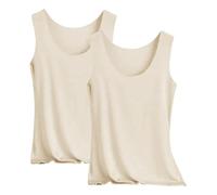 Pacco da 2 Canotta Donna Spalla Larga Tank Top Senza Maniche Basic Aderente Sottogiacca Maglietta T-Shirt Morbido Delle Canottiere Canottiera Donna Elasticizzata Traspirante Per Jogging Yoga Fitness