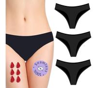 Pacco da 3 - Invisibile Senza Cucitura - Mutande Assorbenti Mestruali per Ciclo Abbondante | 12 Anni / 4XL | Lavabili | Cotone | Ecologica | Slip per Ciclo Mestruale (Jade-Pack, Nero, S)