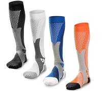 Pacco da 4 Calze a Compressione Graduata calze al ginocchio per Sport, Running, Trekking, Crossfit, Viaggio in Aereo, varicose (20-30 mmHg)