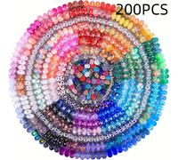 Pacco da 50/100/150/200 pezzi di perline europee a foro grande , perline sfuse miste, con perline per lampada, perline per giardino , perline , adatte per di braccialetti e gioielli fai da te