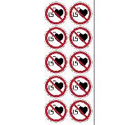 PACCO DA 6 KIT DA 6 ADESIVI - Divieto di accesso ai portatori di pacemaker