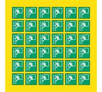 PACCO DA 6 KIT DA 6 ADESIVI QUADRATI - Finestra di soccorso con scala