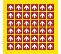 PACCO DA 6 KIT DA 6 ADESIVI QUADRATI - Freccia antincendio diritta - pittogramma