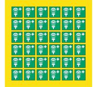 PACCO DA 6 KIT DA 6 ADESIVI QUADRATI - risciacquo degli occchi - pittogramma