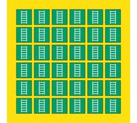 PACCO DA 6 KIT DA 6 ADESIVI QUADRATI - Scala di emergenza - pittogramma