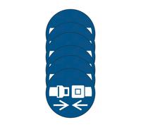 PACCO DA 6 KIT DA 6 ADESIVI ROTONDI - Allacciare la cintura - pittogramma