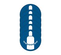PACCO DA 6 KIT DA 6 ADESIVI ROTONDI - assicurare le bombole di gas - pittogramma