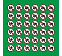 PACCO DA 6 KIT DA 6 ADESIVI ROTONDI - Divieto di accesso ai bambini -pittogramma