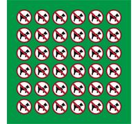 PACCO DA 6 KIT DA 6 ADESIVI ROTONDI - Divieto di accesso ai cani - pittogramma