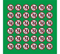 PACCO DA 6 KIT DA 6 ADESIVI ROTONDI - Divieto di spingere - pittogramma