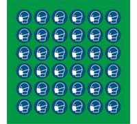 PACCO DA 6 KIT DA 6 ADESIVI ROTONDI - Maschera obbligatoria - pittogramma