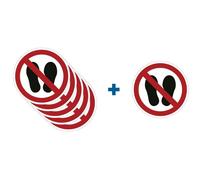 PACCO DA 6 KIT DA 6 ADESIVI ROTONDI - Vietato calpestare o sostare in questa zon