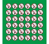 PACCO DA 6 KIT DA 6 ADESIVI ROTONDI - vietato fumare 2 - pittogramma