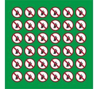 PACCO DA 6 KIT DA 6 ADESIVI ROTONDI -Vietato indossare scarpe con suole chiodate