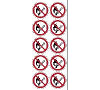 PACCO DA 6 KIT DA 6 ADESIVI ROTONDI - Vietato usare fiamme libere