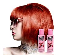 Pacco Da Due Tinte Semipermanenti Per Capelli Da 100ml Crazy Color (Vermillion Red)