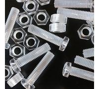 Caterpillar Red Pacco di 20 Acrilico Bulloni e Dadi M5 x 20mm in Plastica Trasparente - Acrilico Viti