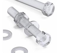 Pacco di 30 Acrilico Bulloni e Dadi, M8 x 40mm in Plastica Trasparente - Acrilico Viti