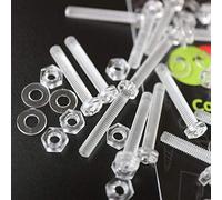 Pacco di 60 Acrilico Bulloni e Dadi, Rondelle, M3 x 20mm in Plastica Trasparente - Acrilico Viti