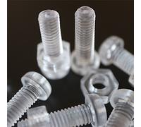Pacco di 60 Acrilico Bulloni e Dadi, Rondelle, M6 x 20mm in Plastica Trasparente - Acrilico Viti