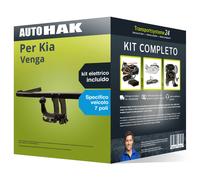 Pacco Gancio traino estr. Auto Hak per Kia Venga 10- & e-kit spec. a 7 poli kit