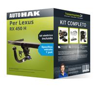 Pacco Gancio traino estr. Auto Hak per Lexus RX 450 H 09- & e-kit spec. a 7 poli